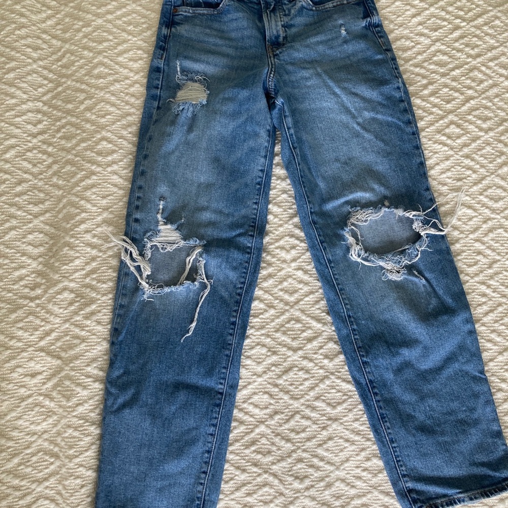 Distressed Blue Jeans